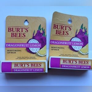 2- Burt’s Bees Moisturizing Lip Balm DRAGONFRUIT LEMON 100% Natural Origin